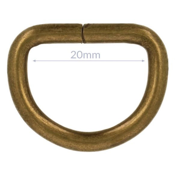 D-Ring, 20 mm, bronze matt