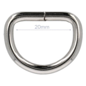 D-Ring, 20 mm, silber glänzend