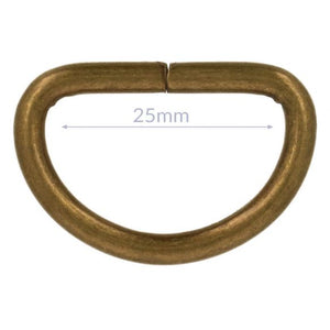 D-Ring, 25 mm, bronze matt