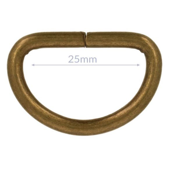 D-Ring, 25 mm, bronze matt