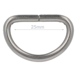 D-Ring, 25 mm, silber matt
