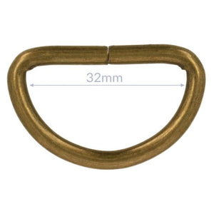 D-Ring, 32 mm, bronze matt