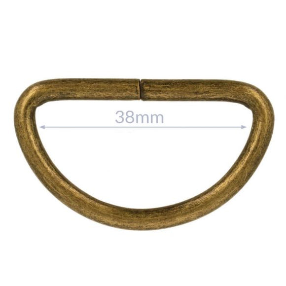 D-Ring, 38 mm, bronze matt