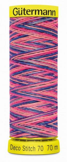 Gütermann Deco Stitch 70 Multicolor, 70 m, pink/blau Nr. 9819