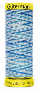 Gütermann Deco Stitch 70 Multicolor, 70 m, blau/hellblau Nr. 9954