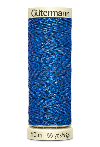 Gütermann Metalleffekt-Faden W 331, 50 m, blau Nr. 315