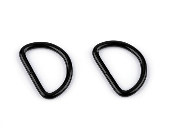 D-Ring, 20 mm, schwarz