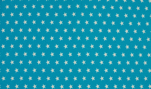Baumwollstoff Sterne blau aquablau