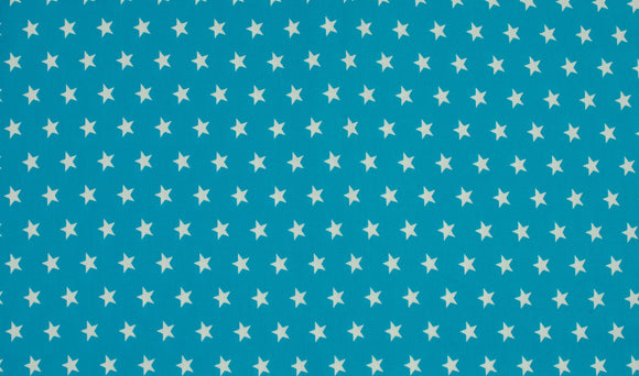 Baumwollstoff Sterne blau aquablau