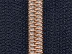 Endlos-Reißverschluss metallisiert, 6,5mm, kupfer/indigo