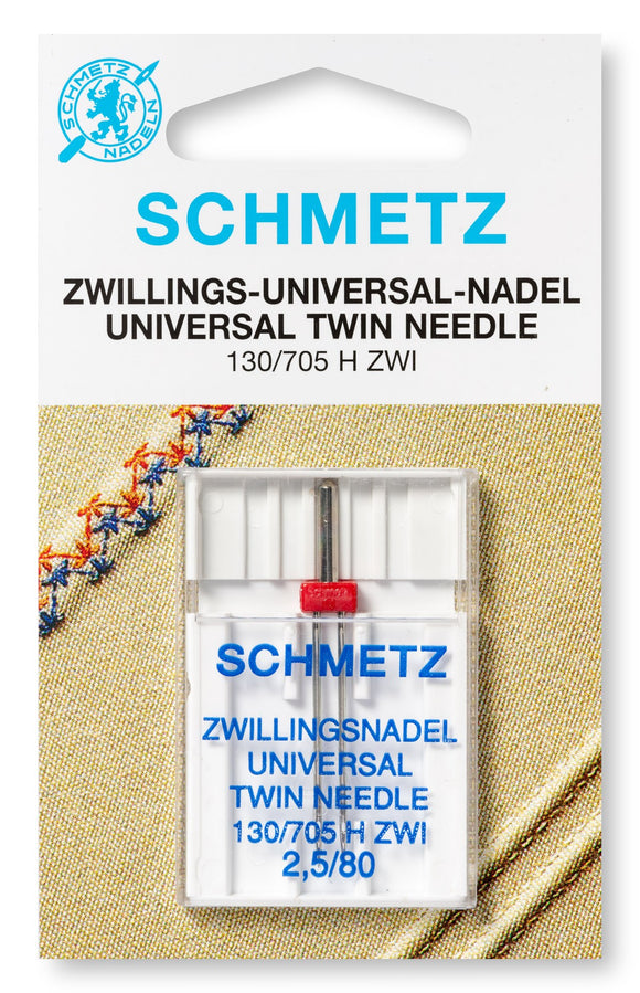 Schmetz Nähmaschinennadel, Zwillingsnadel Universal No. 80/1,6